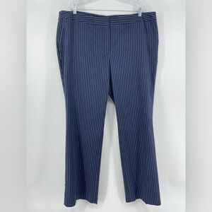 NWT Talbots Navy Blue Pinstripe Trousers, Women's 18W